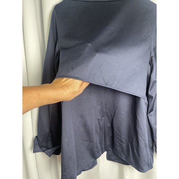 ADRIANNA PAPEL Trench Jacket With Back Yoke In Navy Sz Large New - Picture 8 of 10